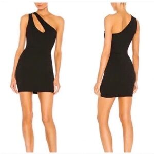 NWT Superdown Nava Asymmetrical One Shoulder Mini Dress Black